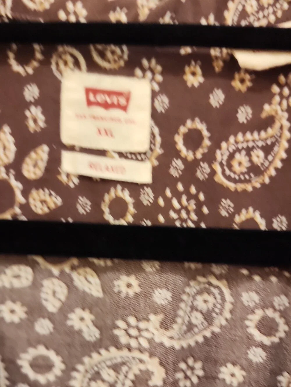 Levi's Brown Paisley Short Sleeve Button-Up Shirt